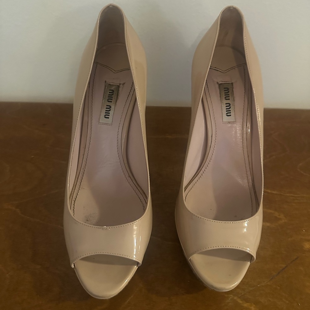 Miu Miu Blush Peep Toe Heels